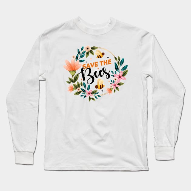 Save The Bees Long Sleeve T-Shirt by Crisp Decisions